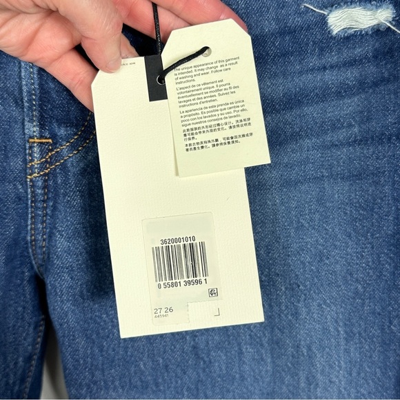NWT Levis 501 Original Cropped Jeans Size 27 x 26 Distressed New Tags Denim Boho - Picture 14 of 16